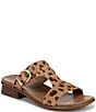 Naturalizer Beach Leopard Print Buckle Hardware T-Strap Sandals - Image 1