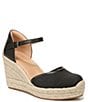 Color:Black - Image 1 - Bianca Fabric and Leather Espadrille Wedges