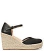 Color:Black - Image 2 - Bianca Fabric and Leather Espadrille Wedges