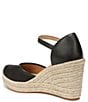 Color:Black - Image 4 - Bianca Fabric and Leather Espadrille Wedges