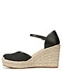 Color:Black - Image 5 - Bianca Fabric and Leather Espadrille Wedges