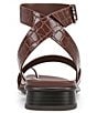 Color:Cappuccino - Image 3 - Birch Crocodile Embossed Toe Loop Ankle Strap Sandals