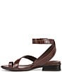 Color:Cappuccino - Image 5 - Birch Crocodile Embossed Toe Loop Ankle Strap Sandals