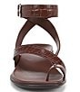 Color:Cappuccino - Image 6 - Birch Crocodile Embossed Toe Loop Ankle Strap Sandals