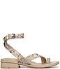 Color:Lilac Multi - Image 2 - Birch Snake Print Leather Toe Loop Ankle Strap Sandals