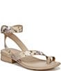 Color:Lilac Multi - Image 1 - Birch Snake Print Leather Toe Loop Ankle Strap Sandals