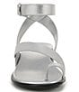 Color:Silver - Image 6 - Birch Leather Toe Loop Ankle Strap Sandals