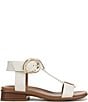 Naturalizer Brandy Leather Big Buckle Hardware T-Strap Ankle Wrap Sandals - Image 2