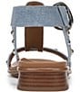 Naturalizer Brandy Studded Denim Big Buckle Hardware T-Strap Ankle Wrap Sandals - Image 3