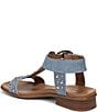 Naturalizer Brandy Studded Denim Big Buckle Hardware T-Strap Ankle Wrap Sandals - Image 4