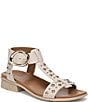 Naturalizer Brandy Studded Leather Big Buckle Hardware T-Strap Ankle Wrap Sandals - Image 1