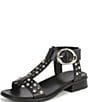 Naturalizer Brandy Studded Leather Big Buckle Hardware T-Strap Ankle Wrap Sandals - Image 6