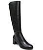 Color:Black - Image 1 - Brent Weatherproof Leather Block Heel Tall Boots