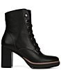 Color:Black - Image 2 - Callie Leather Lug Sole Lace-Up Platform Boots