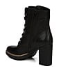 Color:Black - Image 3 - Callie Leather Lug Sole Lace-Up Platform Boots