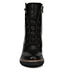 Color:Black - Image 5 - Callie Leather Lug Sole Lace-Up Platform Boots