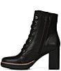 Color:Black - Image 6 - Callie Leather Lug Sole Lace-Up Platform Boots