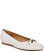 Color:Warm White - Image 1 - Charlotte Leather Slip On Bit Detail Ballet Flats
