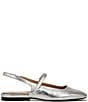 Color:Silver - Image 2 - Connie Leather Slingback Casual Ballet Flats
