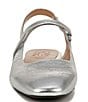 Color:Silver - Image 6 - Connie Leather Slingback Casual Ballet Flats