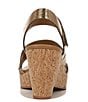 Color:Light Bronze - Image 3 - Cynthia Metallic Leather Causal Platform Wedge Sandals