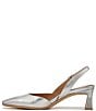 Color:Silver Leather - Image 5 - Dalary Leather Slingback Dress Pumps
