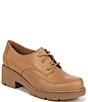 Color:Toffee - Image 1 - Darry Lace-Up Leather Lightweight Lug Sole Platform Oxford Loafers