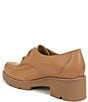 Color:Toffee - Image 4 - Darry Lace-Up Leather Lightweight Lug Sole Platform Oxford Loafers
