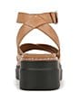 Color:Toffee Brown - Image 3 - Darry Leather Ankle Strap Banded Lightweight Platform Sandals