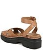 Color:Toffee Brown - Image 4 - Darry Leather Ankle Strap Banded Lightweight Platform Sandals