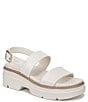 Color:Warm White - Image 1 - Darry Leather Slingback Lightweight Platform Sandals
