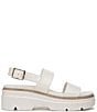 Color:Warm White - Image 2 - Darry Leather Slingback Lightweight Platform Sandals