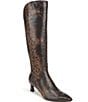 Naturalizer Deesha Leather Snake Print Knee High Boots - Image 1