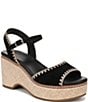 Naturalizer Della Suede Ankle Wrap Platform Wedge Sandals - Image 1