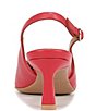 Color:Red - Image 3 - Dovey Leather Chain Strap Slingback Pumps