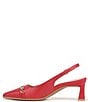 Color:Red - Image 5 - Dovey Leather Chain Strap Slingback Pumps