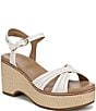 Naturalizer Dovie Leather Ankle Wrap Sandal Platform Raffia Wedge Sandals - Image 1