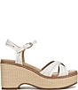 Naturalizer Dovie Leather Ankle Wrap Sandal Platform Raffia Wedge Sandals - Image 2