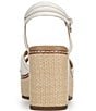 Naturalizer Dovie Leather Ankle Wrap Sandal Platform Raffia Wedge Sandals - Image 3