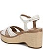 Naturalizer Dovie Leather Ankle Wrap Sandal Platform Raffia Wedge Sandals - Image 4