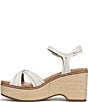 Naturalizer Dovie Leather Ankle Wrap Sandal Platform Raffia Wedge Sandals - Image 5