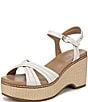 Naturalizer Dovie Leather Ankle Wrap Sandal Platform Raffia Wedge Sandals - Image 6