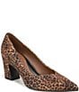 Naturalizer Ella Leopard Print Suede Pointed Toe Block Heel Pumps - Image 1