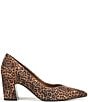 Naturalizer Ella Leopard Print Suede Pointed Toe Block Heel Pumps - Image 2