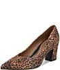 Naturalizer Ella Leopard Print Suede Pointed Toe Block Heel Pumps - Image 6