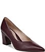 Naturalizer Ella Snake Embossed Leather Pointed Toe Block Heel Pumps - Image 1