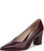 Naturalizer Ella Snake Embossed Leather Pointed Toe Block Heel Pumps - Image 6