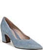 Naturalizer Ella Suede Pointed Toe Block Heel Pumps - Image 1