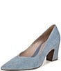 Naturalizer Ella Suede Pointed Toe Block Heel Pumps - Image 6