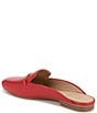 Color:Crimson Red - Image 4 - Emiline Leather Chain Detail Slip-On Mule Loafers